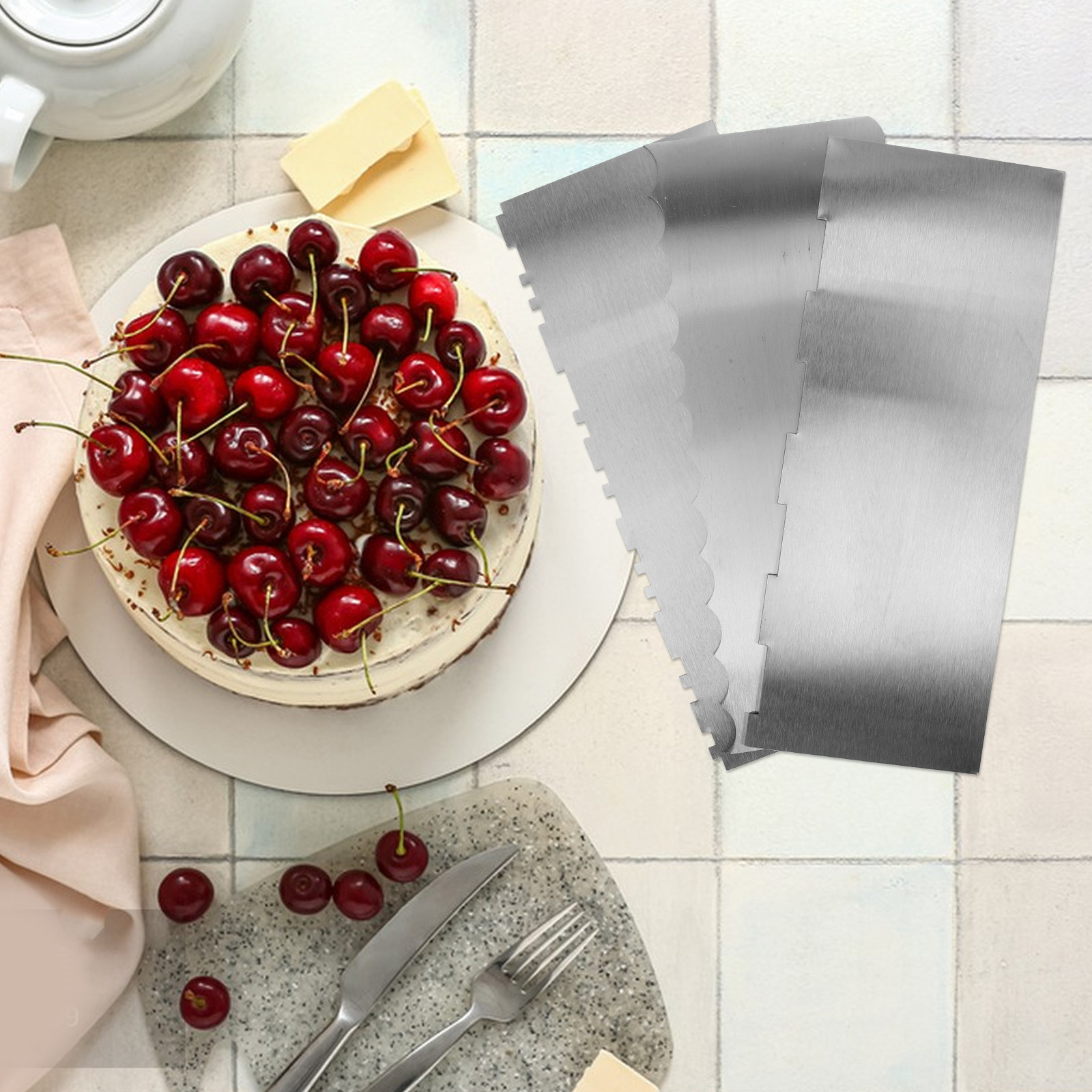 Fondant Smoother Set - مجموعة أدوات الكيك من الفولاذ المقاوم