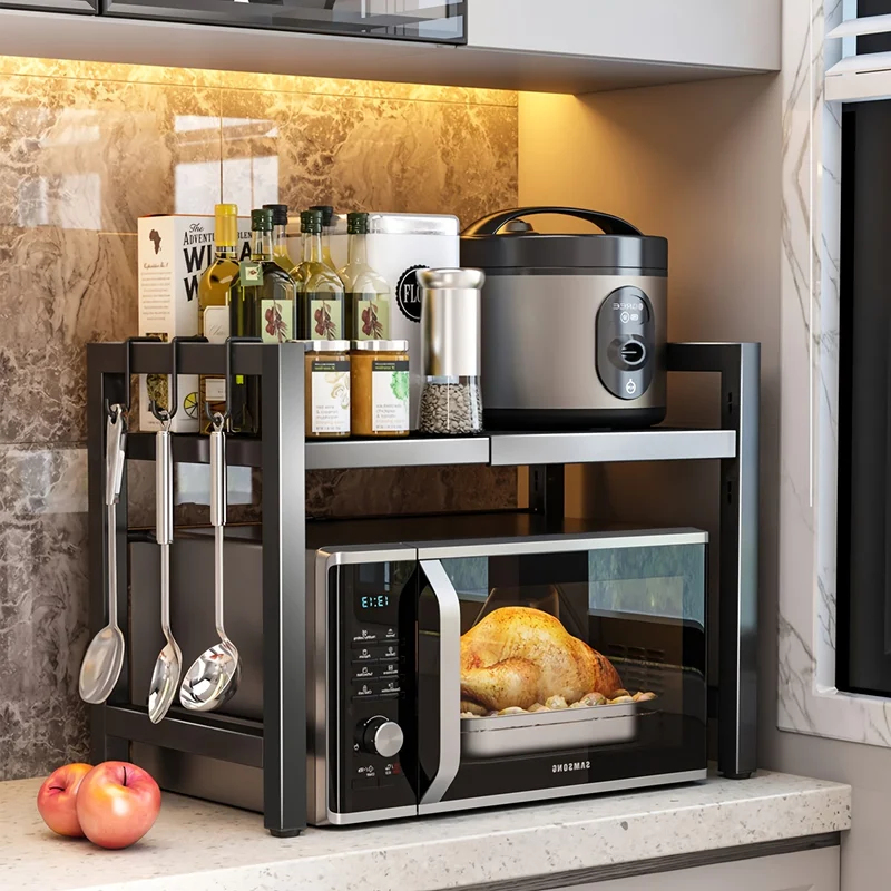 Kitchen Baking Rack - رف قابل للتمديد للميكروويف، حامل ميكروويف
