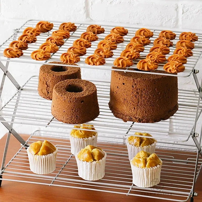 Kitchen Baking Rack - طوي متعدد الطبقات كعكة رف التبريد