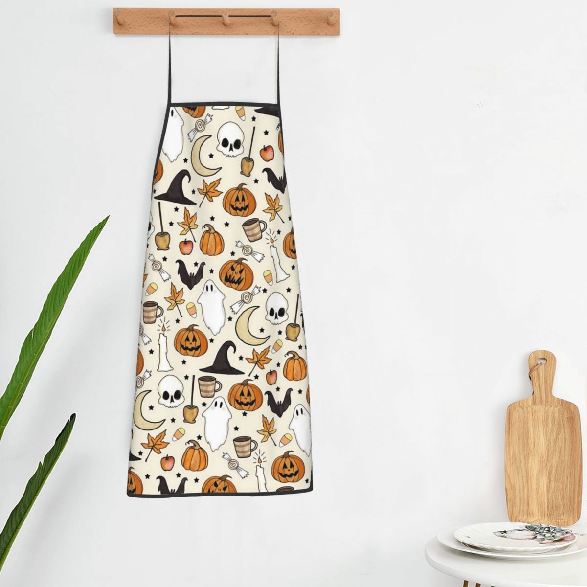 Kitchen Witch Baking - مريلة مطبخ بتصميمات الهالوين (قرع، ساحرة،