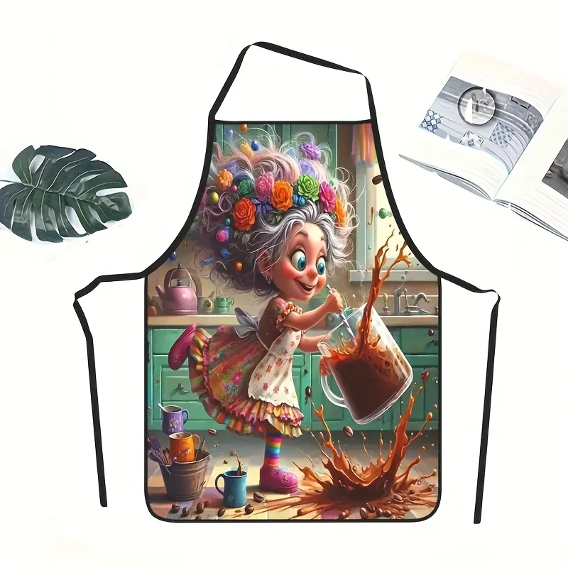 Kitchen Witch Baking - مريلة مطبخ بتصميم ساحرة لطيفة -