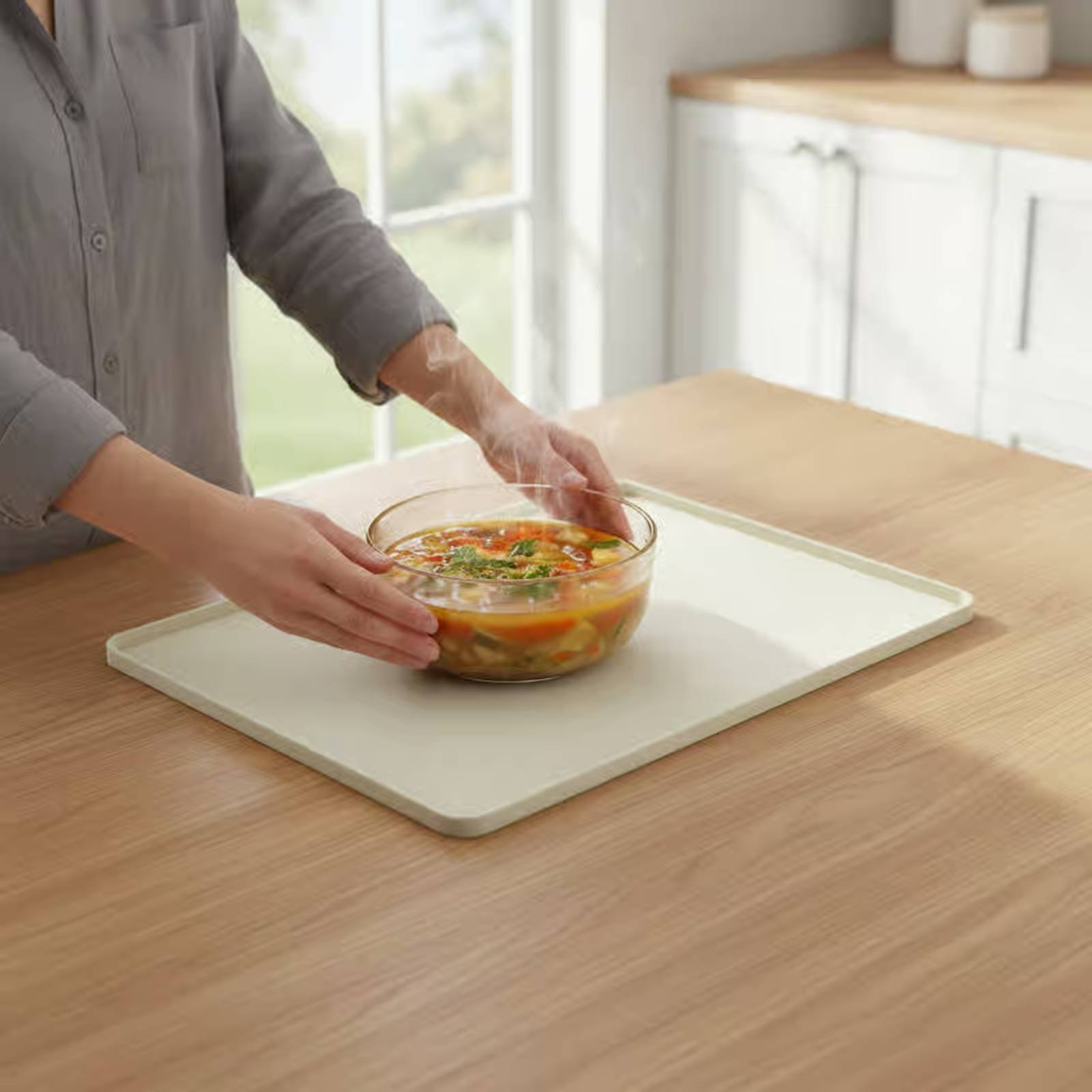 Kitchen Baking Trays - حصيرة سيليكون مرنة لحماية سطح الميكروويف،