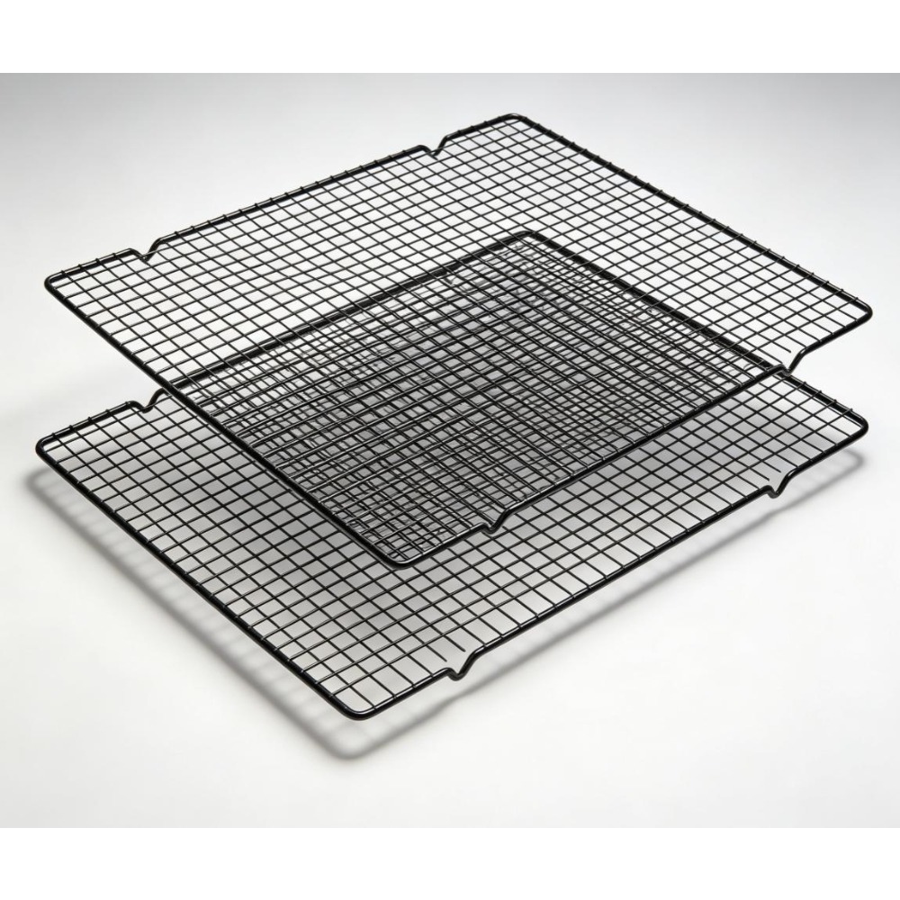 Kitchen Baking Rack - مجموعة من رفوف التبريد المستطيلة السوداء