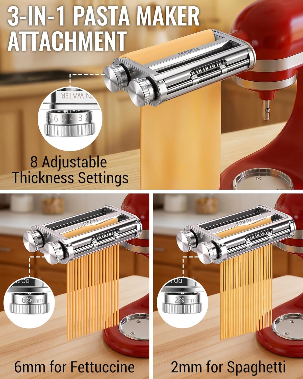 ملحق تقطيع المعكرونة 3 في 1 لخ - مراجعة Kitchenaid Baking Set وسعره