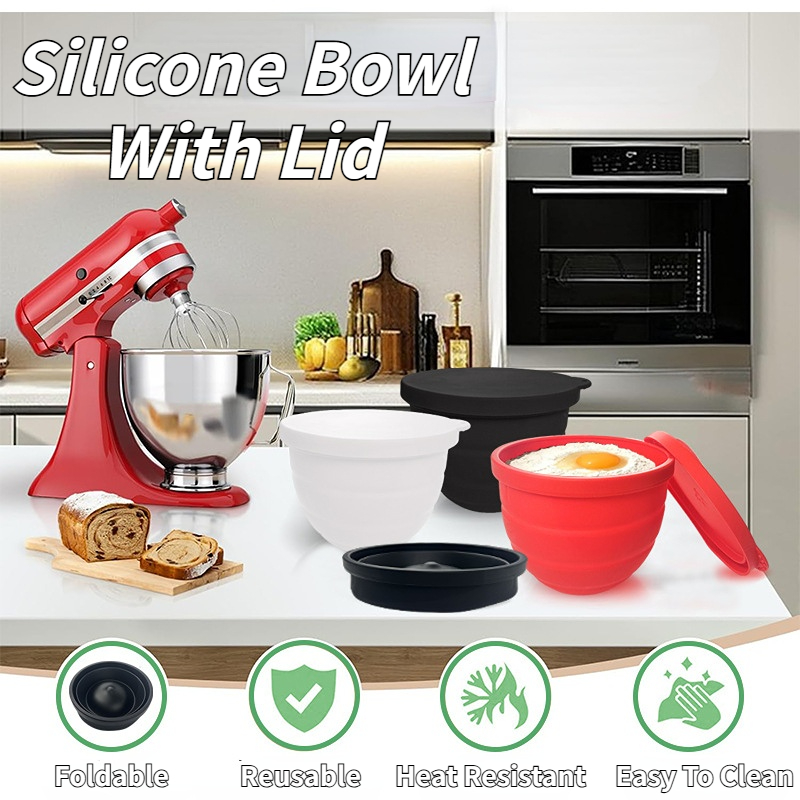 وعاء سيليكون قابل للطي مع غطاء - مراجعة Kitchen Aid Baking Lid وسعره