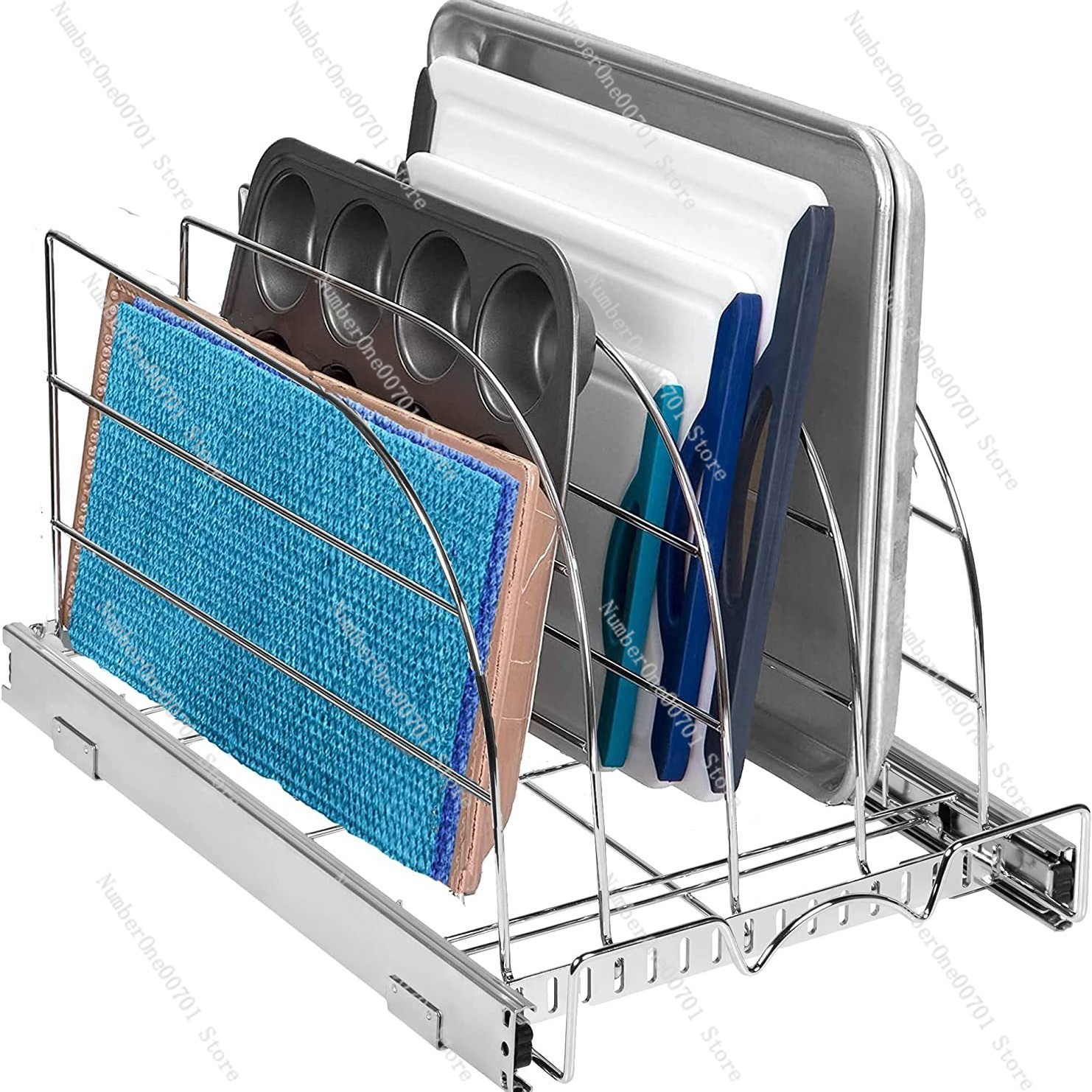 منظم خزانة المطبخ المنزلق لأوا - مراجعة Kitchen Cabinet Baking Organizer وسعره