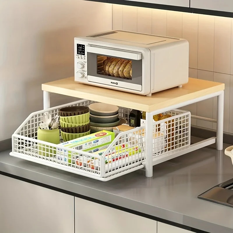 حامل ميكروويف عمودي مع درج ورف - مراجعة Kitchen Baking Rack وسعره