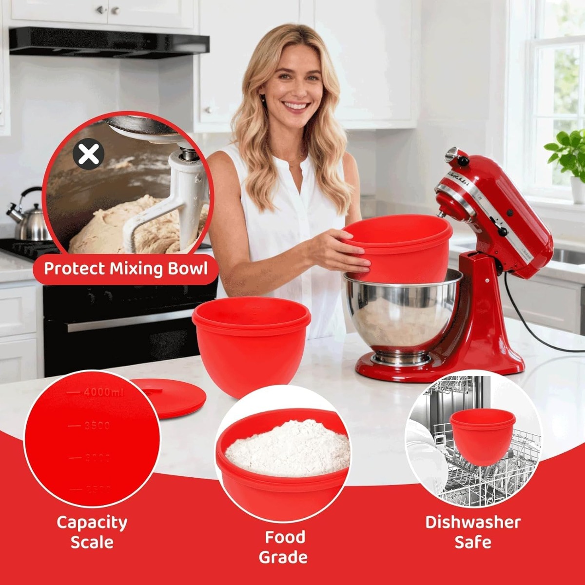 بطانة وعاء خلاط سيليكون مع غطا - مراجعة Kitchen Aid Baking Lid وسعره