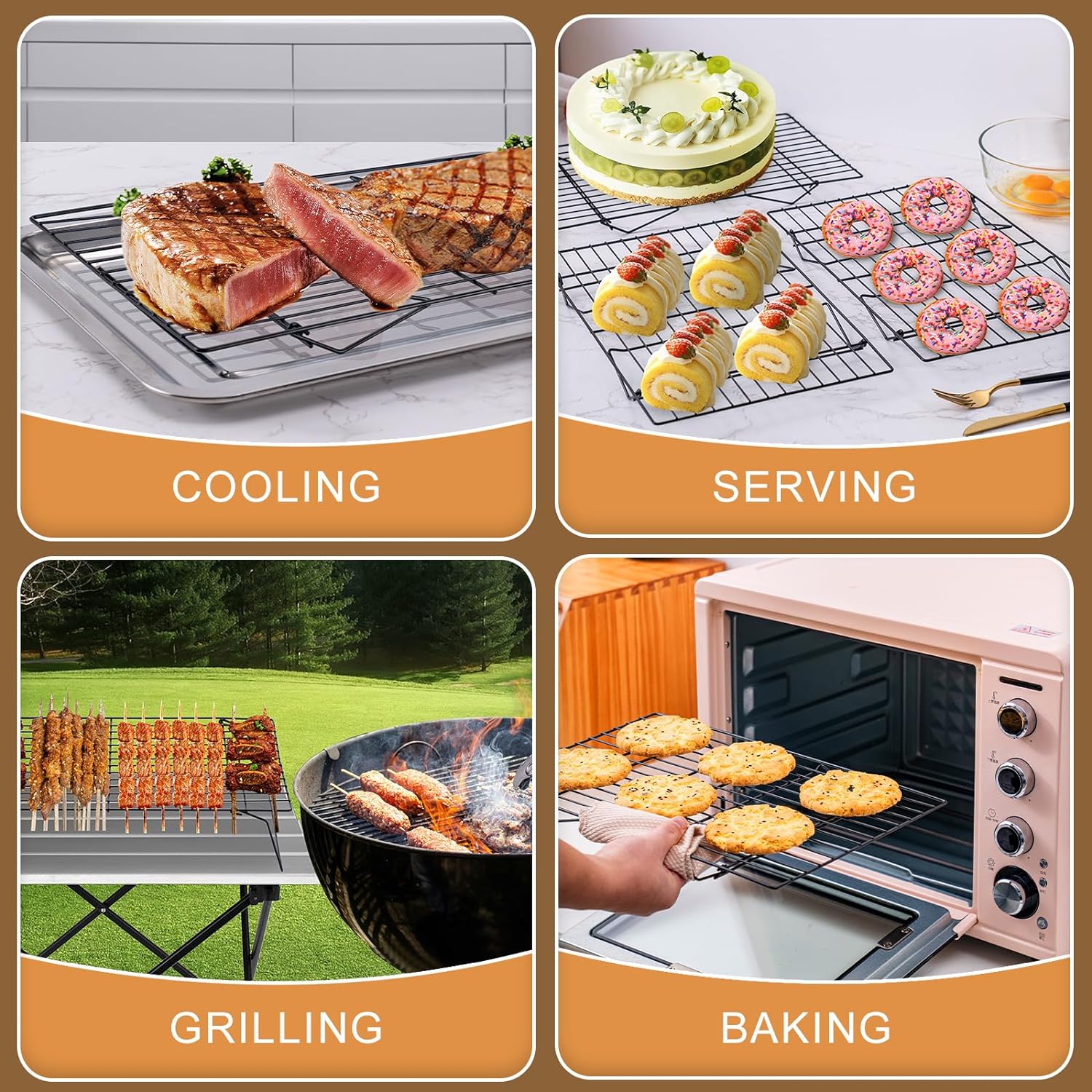 رفوف تبريد من 3 طبقات ، رف رف  - مراجعة Kitchen Baking Rack وسعره