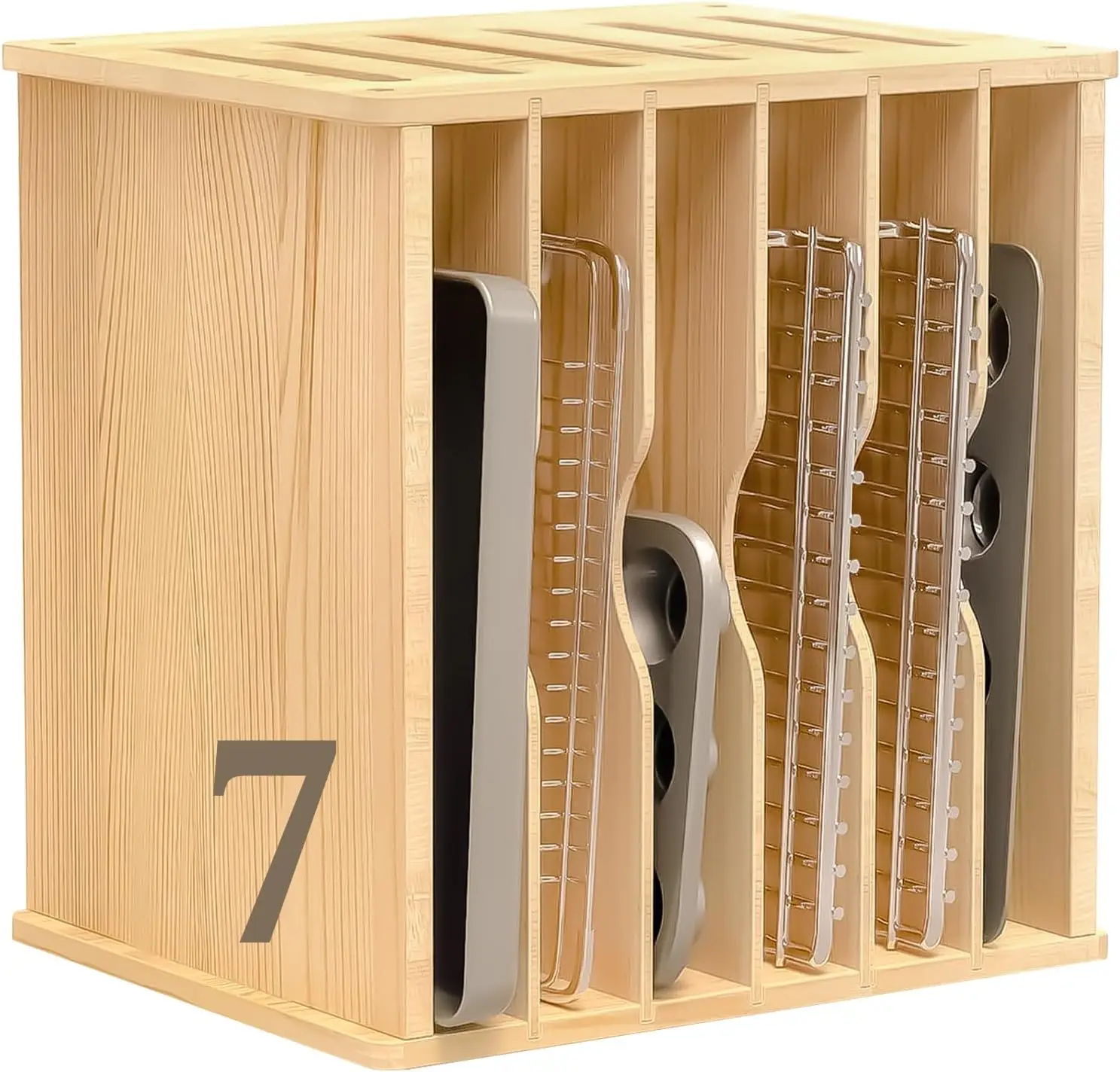 فواصل خشبية للصواني في الخزائن - مراجعة Kitchen Cabinet Baking Organizer وسعره