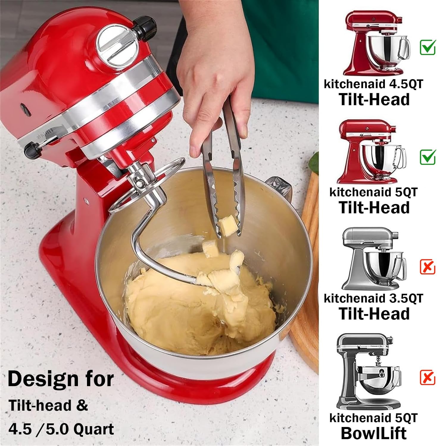 خطاف عجن من الفولاذ المقاوم لل - مراجعة Kitchenaid Baking Set وسعره