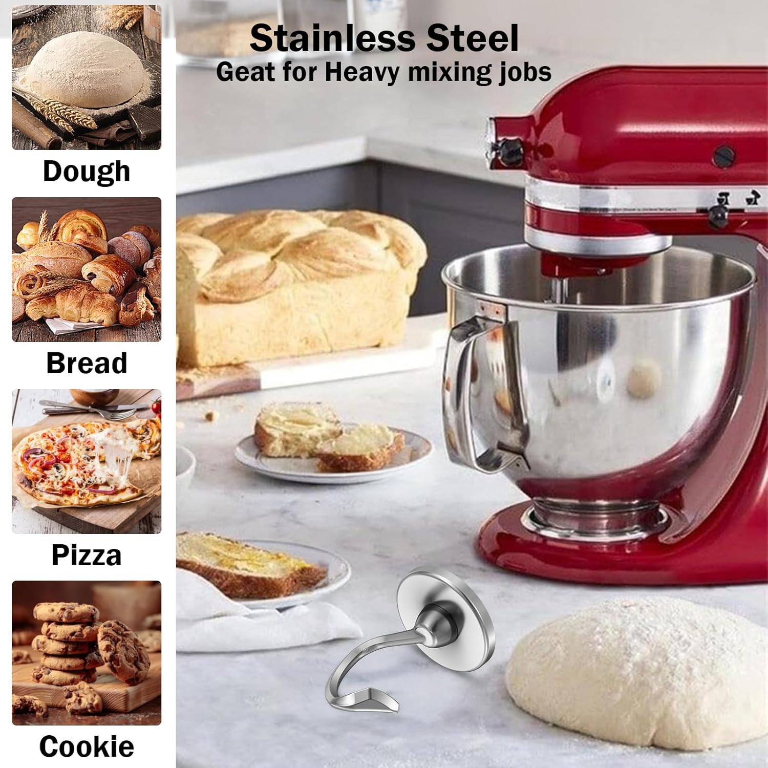 خطاف عجن من الفولاذ المقاوم لل - مراجعة Kitchenaid Baking Set وسعره