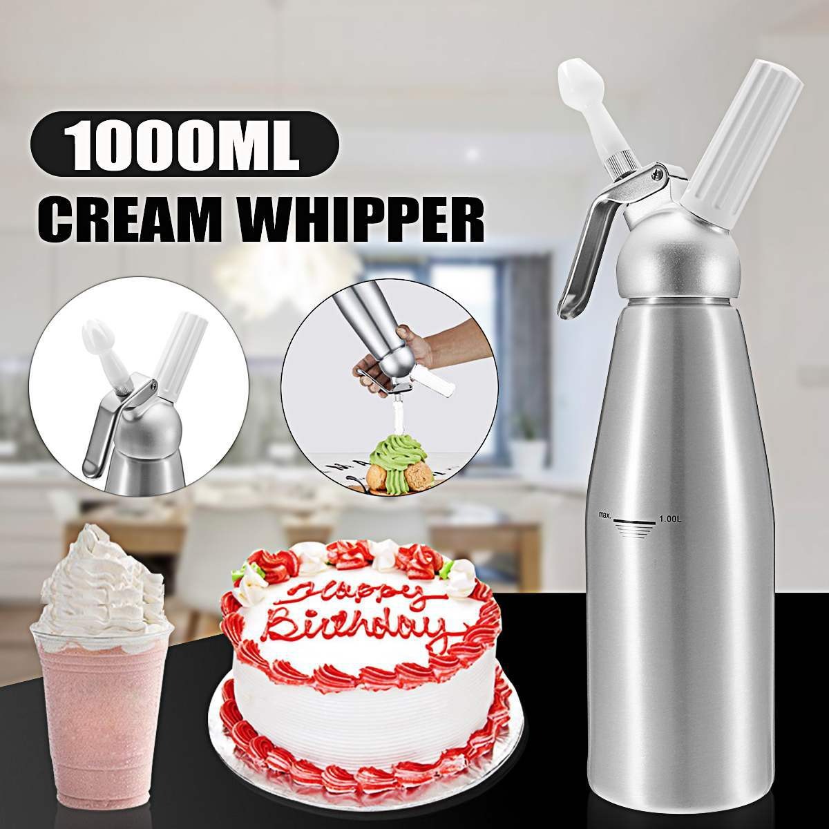 500/1000 مللي كريم رغوة بندقية - مراجعة Piping Bag Disposable وسعره