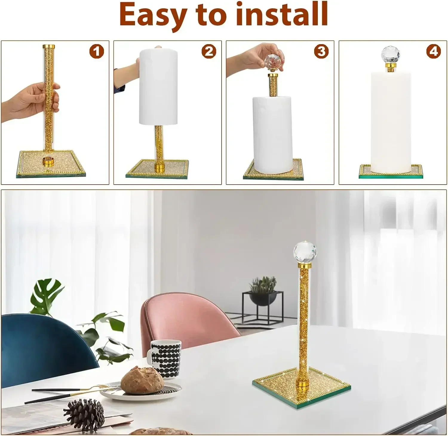 حامل مناديل ورقية كريستالية حا - مراجعة Kitchen Baking Paper Holder وسعره