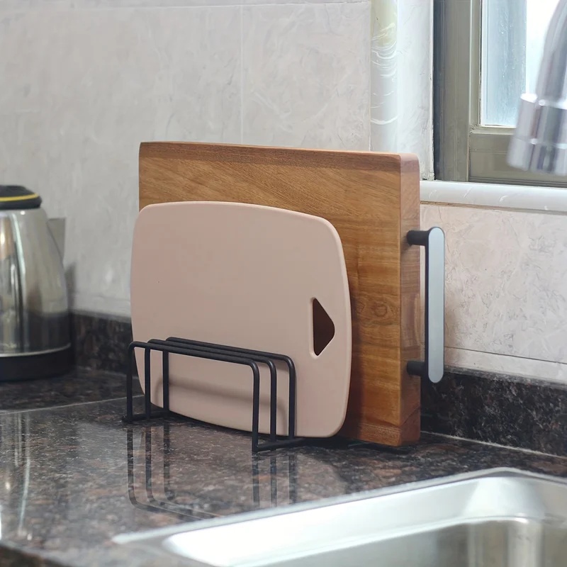 رف تخزين لوحات التقطيع في المط - مراجعة Kitchen Cabinet Baking Organizer وسعره